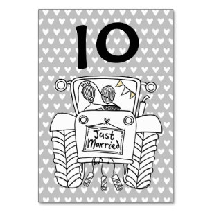 Custom Country Wedding Tractor Table Number