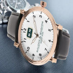 Custom couple floral names monogram wedding watch<br><div class="desc">Personalized with his & her initials and date, this custom watch is a sweet anniversary gift to celebrate a milestone occasion for a couple. It makes a meaningful gift for a special day. Personalized Watch Wedding Gift for Groom, Watch For Groom, Anniversary Gift for Men, Groom Gift From Bride, Gift...</div>