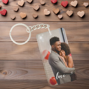 Custom Couple Love Handwritten Photo Personalized Key Ring