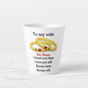 Custom couple love wedding anniversary monogram latte mug