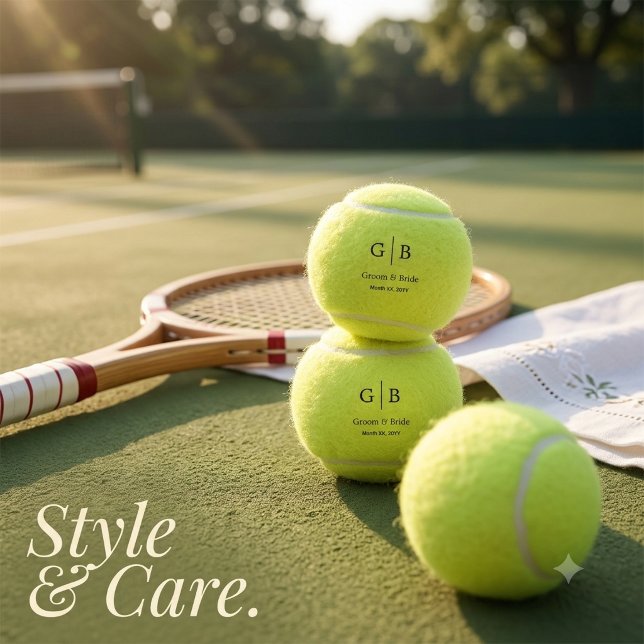 Custom Couple Name Tennis Ball Wedding Keepsake (Custom Couple Name Tennis Ball Wedding Keepsake)