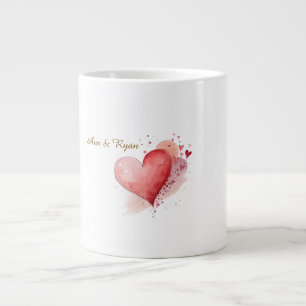 Custom Couple Name Watercolor Heart Specialist Mug