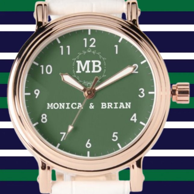 Custom couple names His and Hers monogram initials Watch (Creator Uploaded)
