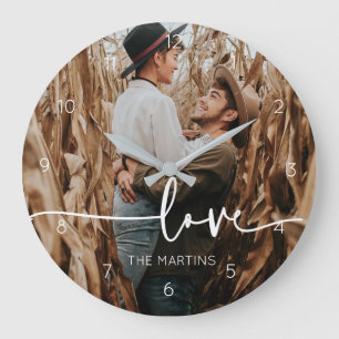 Custom Couple Newly Wed Photo Gift Large Clock