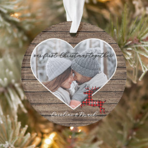 Custom Couple Our First Christmas Holiday Ornament