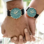 Custom Couple  Personalized Wedding Anniversary  Watch<br><div class="desc">Custom Couple Personalized Wedding Anniversary Gift Set Description: Celebrate your love story with these elegant custom couple watches, designed for weddings, anniversaries, engagements, or any romantic milestone. Each watch can be personalized with your names and special date, creating a timeless keepsake that symbolizes unity and commitment. With a sophisticated design...</div>