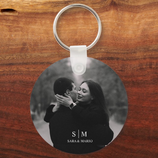 Custom Couple Photo Aluminium Key Ring (Front)