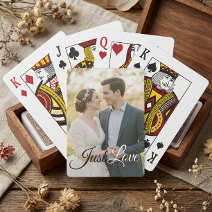 Custom Couple Photo and Text Romantic Anniversary  Playing Cards