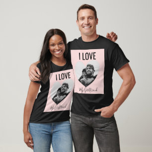 Custom Couple Photo Heart Blush Pink Sweatshirt T-Shirt