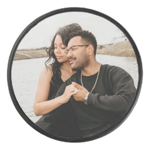 Custom Couple Photo Keepsake Hockey Puck