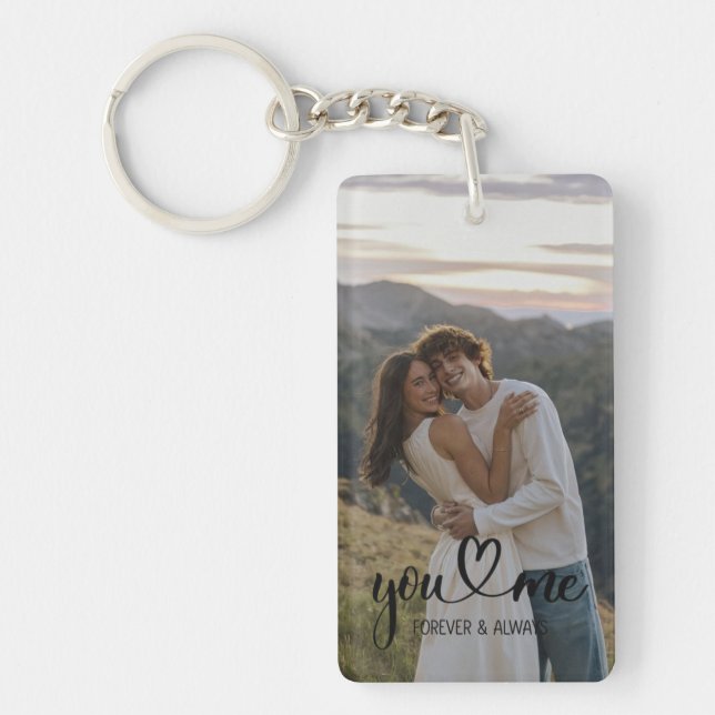 Custom Couple Photo Keychain – Personalised Romant (Front)