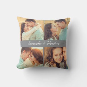Custom Couple Photo Name Cushion