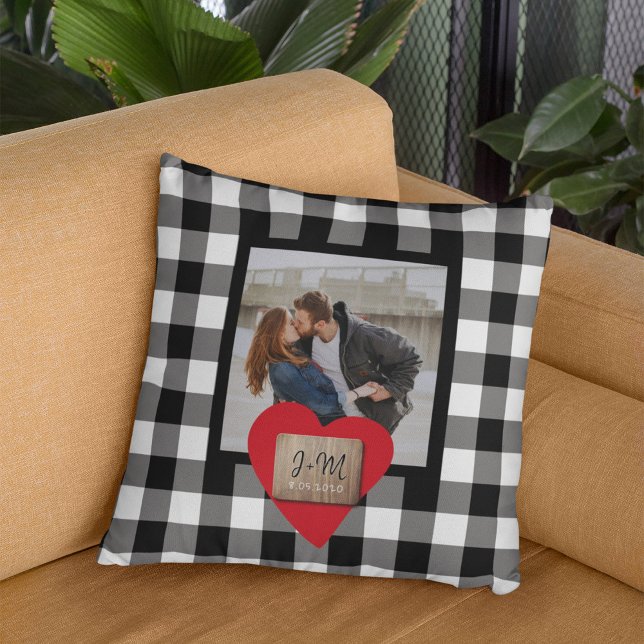 Custom couple photo name initials engagement  cushion (Creator Uploaded)