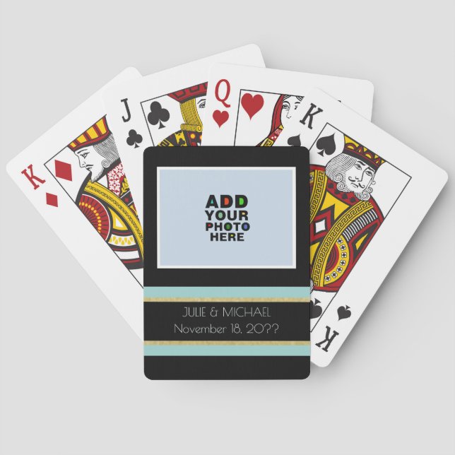 custom-couple-photo wedding playing cards (Back)