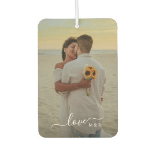 Custom Couple Pictures And Simple Love Quote Text Car Air Freshener