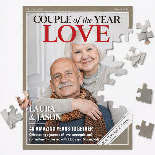 Custom Couple Puzzle, Custom Anniversary Magazine Jigsaw Puzzle