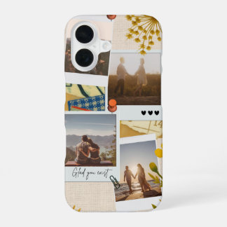 Custom Couple’s Photo Collage| 'Glad you exist| iPhone 16 Case