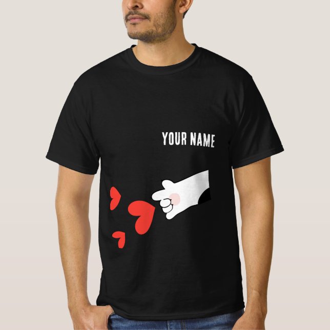 Custom Couple Set Love Beam T-Shirt (Front)