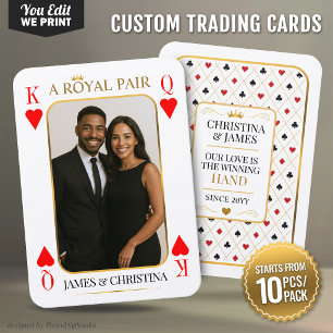 Custom Couple Trading Card, King and Queen Poker  Place Card
