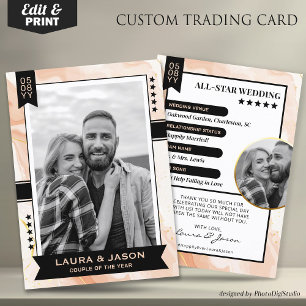 Custom Couple Trading Card, Wedding Thank You Calling Card