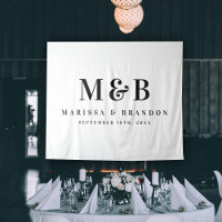 Custom Couple Wedding Monogram Initials Banner