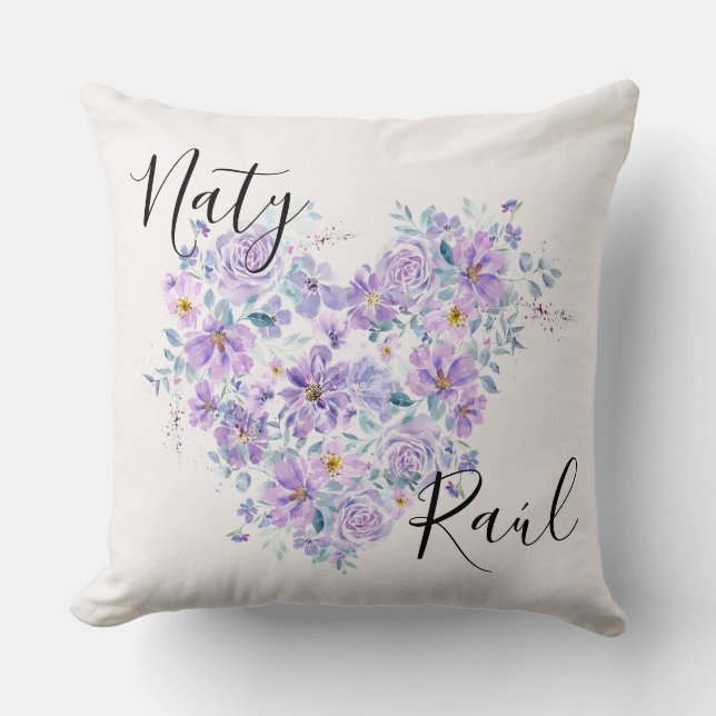 Custom Couples Cojines in Lila Tones Cushion (Front)