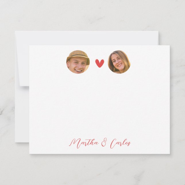 Custom Couples Note Card with Photo (Front)