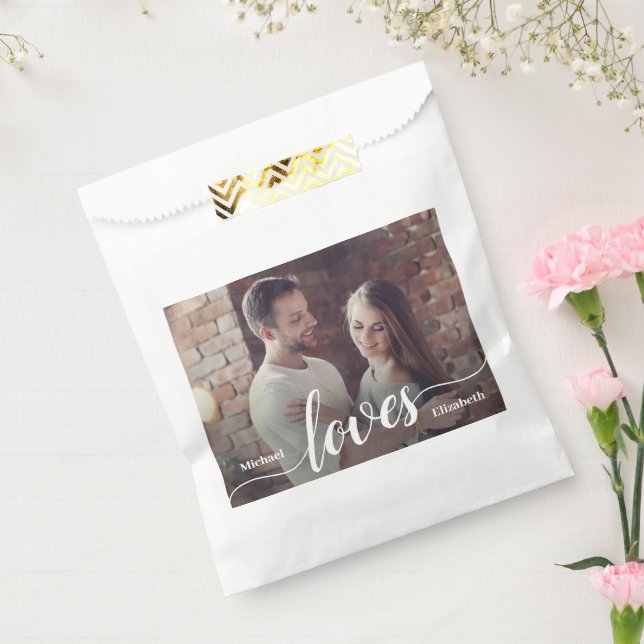 Custom Couples Photo Love Script Favour Bag (Sealed)