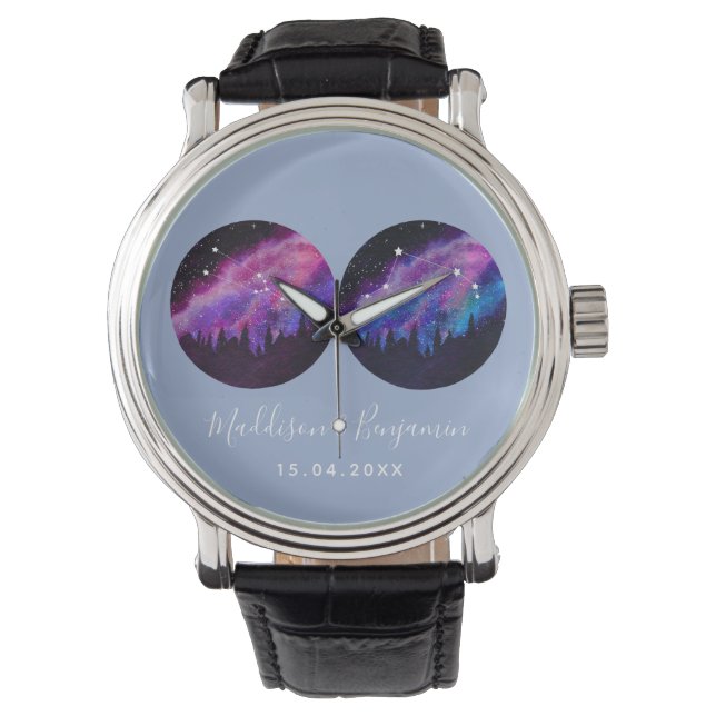 Custom Couples Zodiac Gifts Any Horoscope Watch (Front)