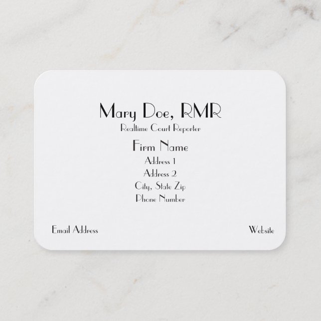 Custom Court Reporter Grey Steno Machine Keys Business Card (Back)