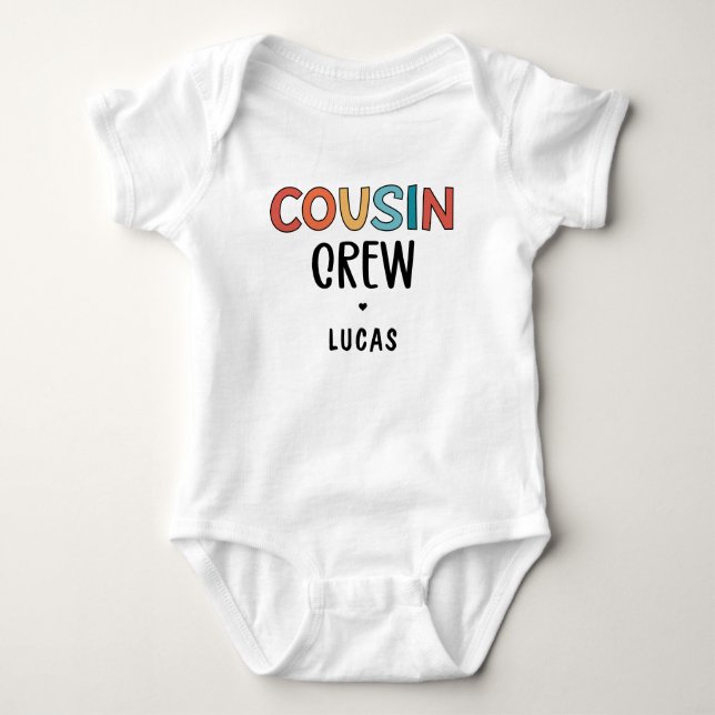 Custom Cousin Crew Matching Retro Family Cousins Baby Bodysuit (Front)