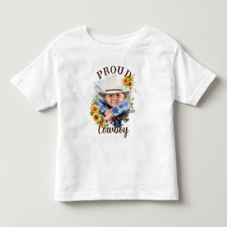 Custom Cowboy Photo Text Sunflower Accent Toddler T-Shirt