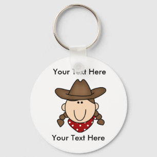 Custom Cowgirl Brown Keychain