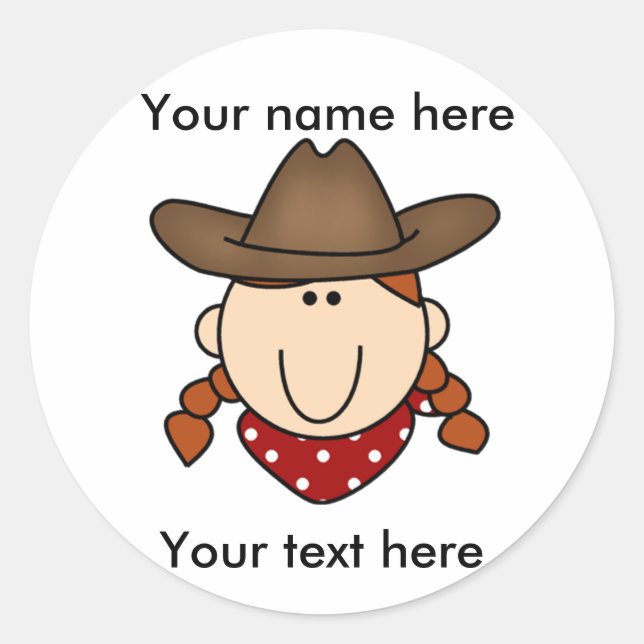 custom cowgirl red Sticker (Front)