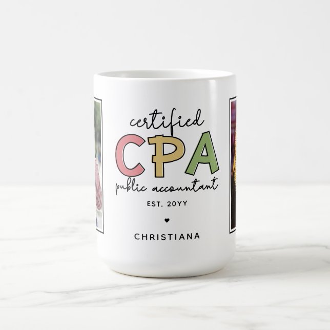 Custom CPA Certified Public Accountant 2 Photo Coffee Mug (Center)