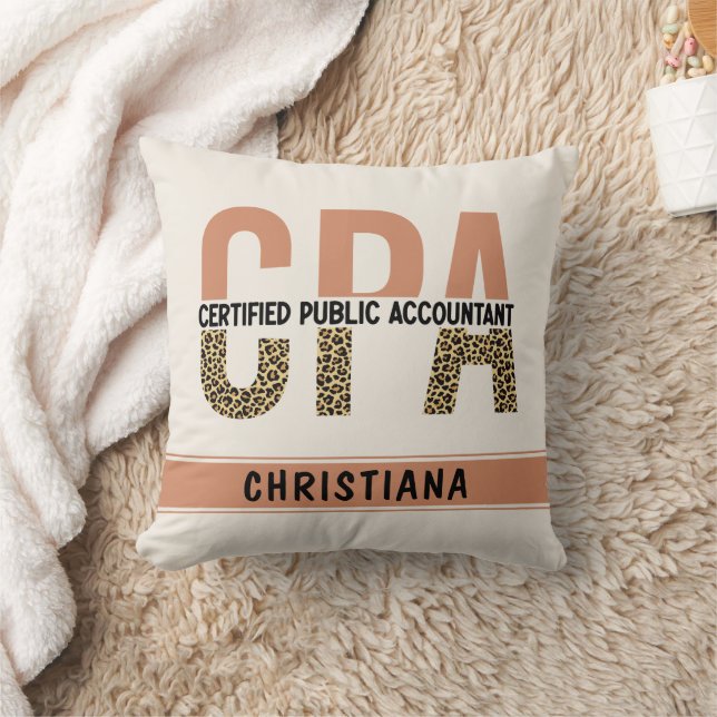 Custom CPA Certified Public Accountant Leopard Cushion (Blanket)