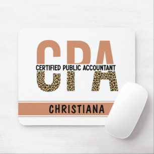 Custom CPA Certified Public Accountant Leopard Mouse Pad