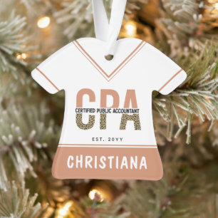 Custom CPA Certified Public Accountant Leopard Ornament