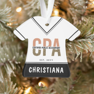 Custom CPA Certified Public Accountant Leopard Ornament