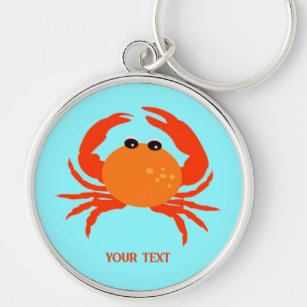 Custom crab red hot orange simple clean fresh  key ring