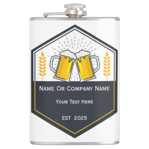 Custom Craft Beer Logo Flask