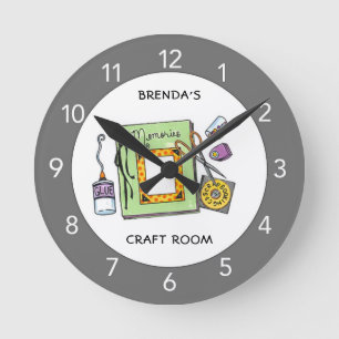 Custom Craft Room Scrapbook Room Large Clock