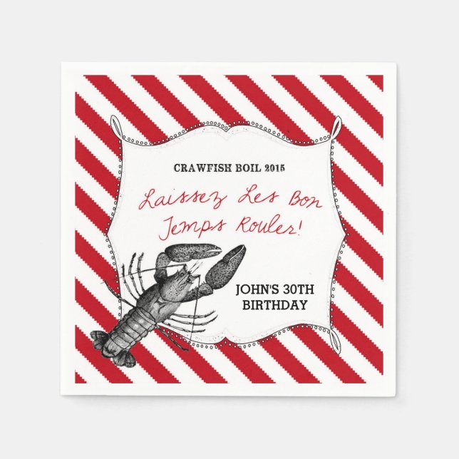 Custom Crawfish Boil Napkins (Front)