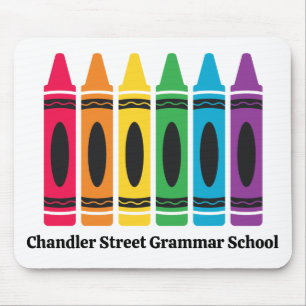 Custom Crayon Mouse Pad – with School Name