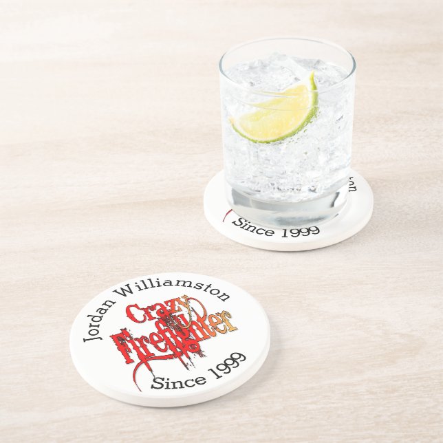 Custom Crazy Firefighter Coaster (Side)