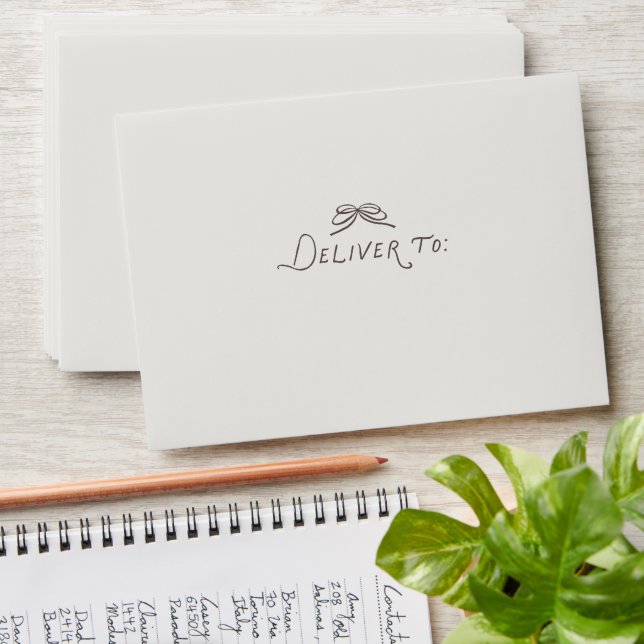 Custom Cream Handwritten Deliver To  Envelope (Stacked)