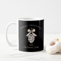 Custom cream white pinecone Christmas gift