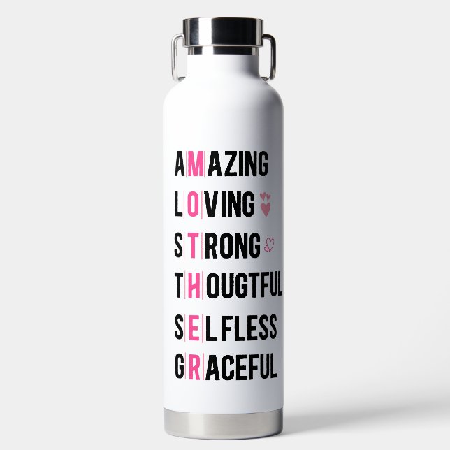 Custom Create Amazing Thoughtful Mother's Day Mum Water Bottle (Front)