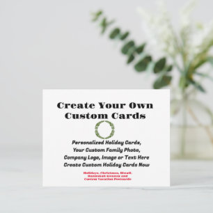 Custom Create Holiday Seasonal Cards, Personalised Postcard