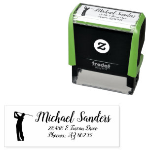 Custom Create Personalized Address Golf Self-inking Stamp